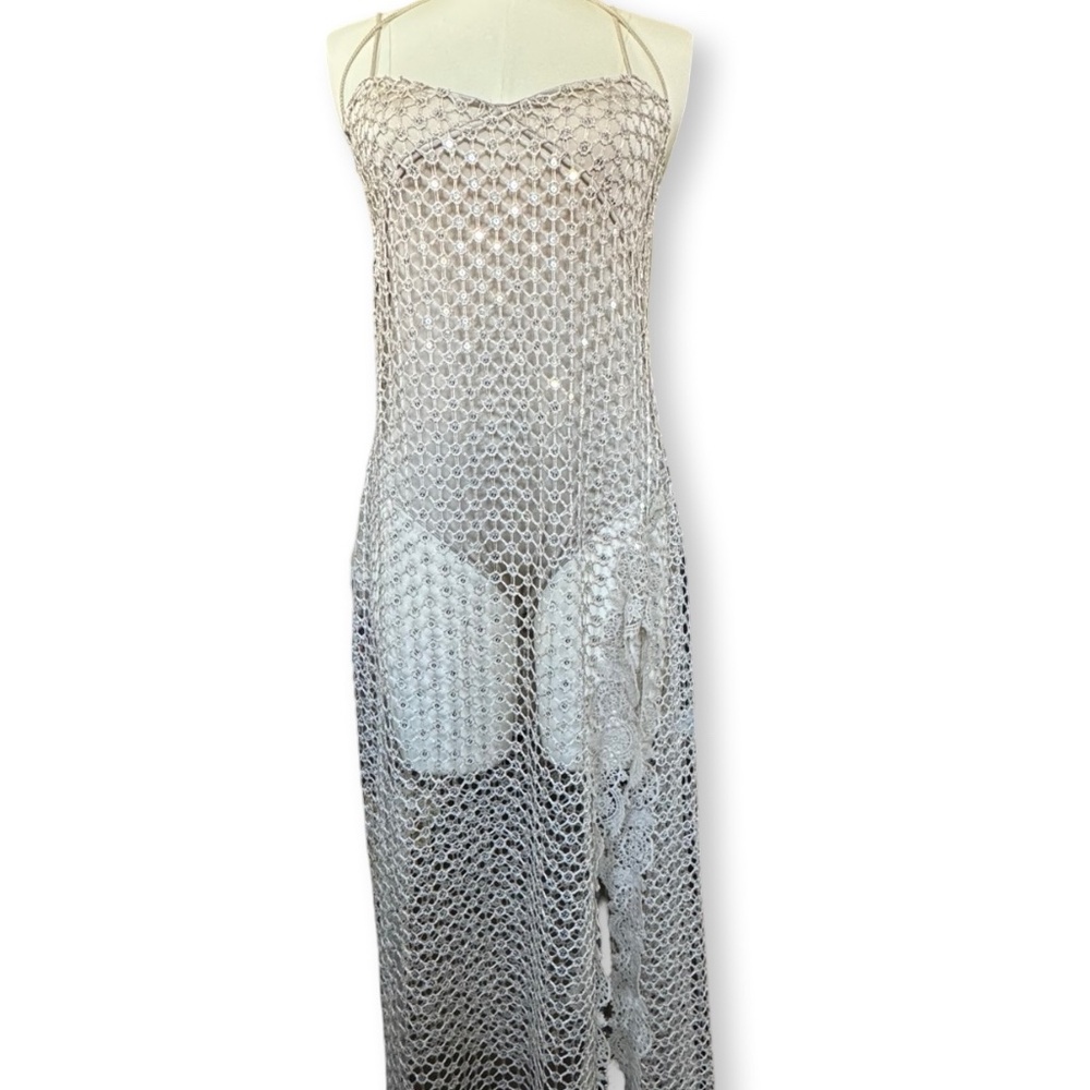 Free People Crochet Maxi Dress in Ivory